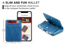 Porte-monnaie Magique RFID Cuir - Hunterson - Azur-Blanc