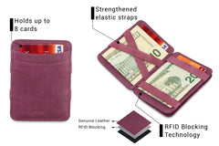 Porte-monnaie Magique RFID Cuir - Hunterson - Pourpre