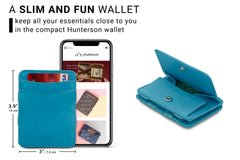 Porte-monnaie Magique RFID Cuir - Hunterson - Turquoise