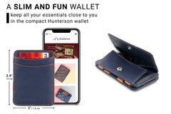 Porte-monnaie Magique RFID Cuir - Hunterson - Bleu-Orange