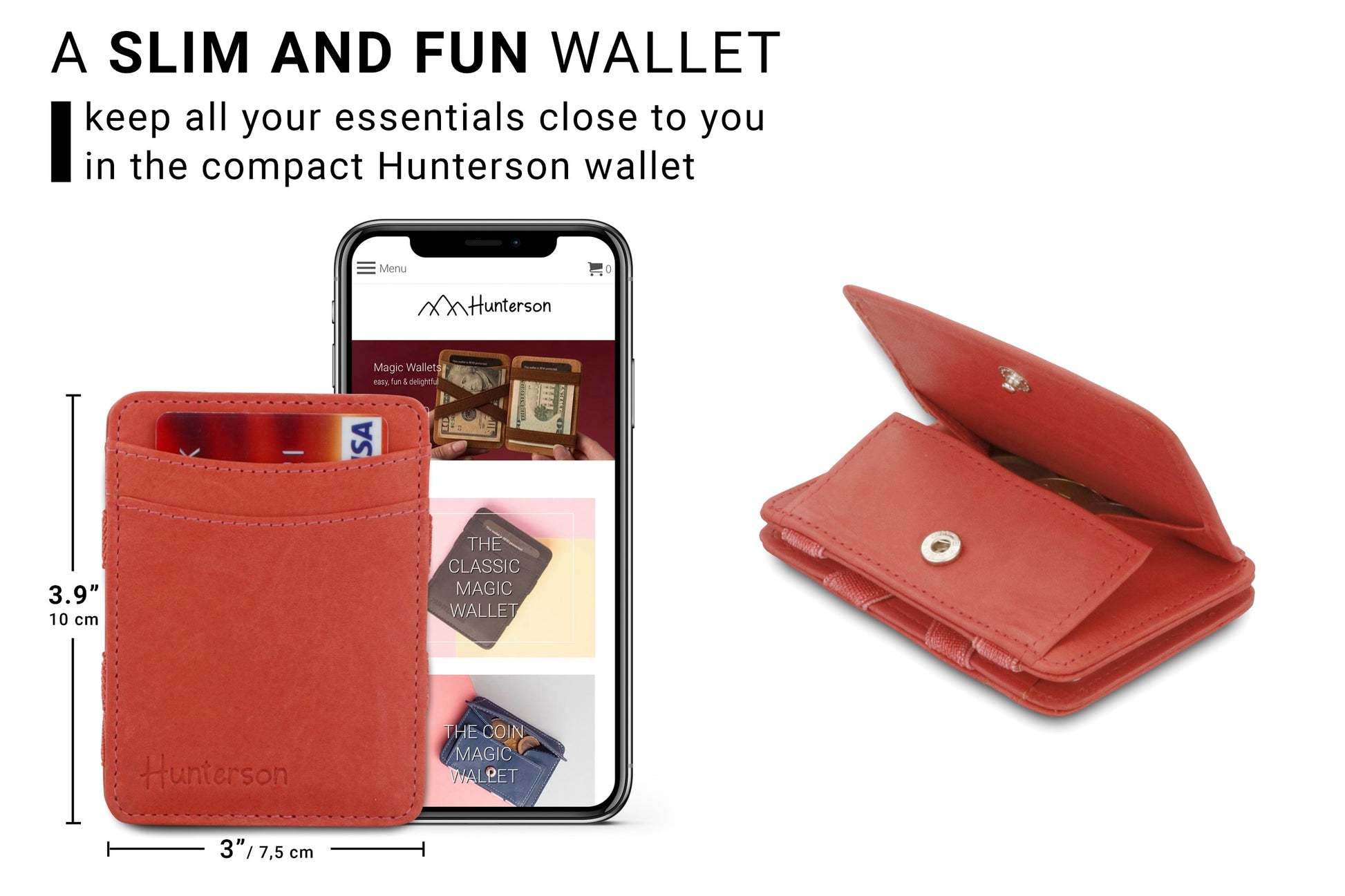 Porte-monnaie Magique RFID Cuir - Hunterson - Terracotta