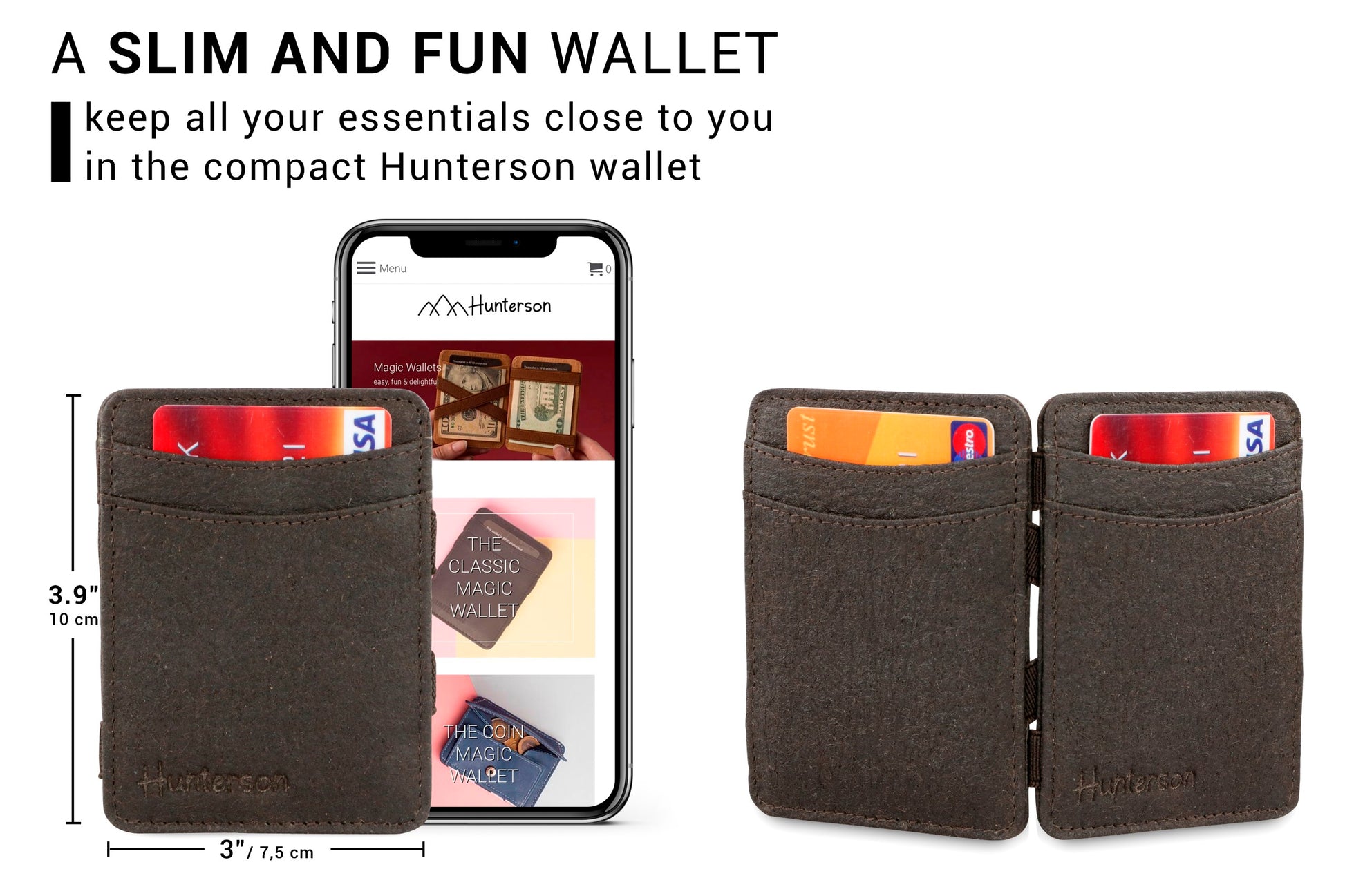 Portefeuille Magique RFID Vegan - Hunterson - Chestnut