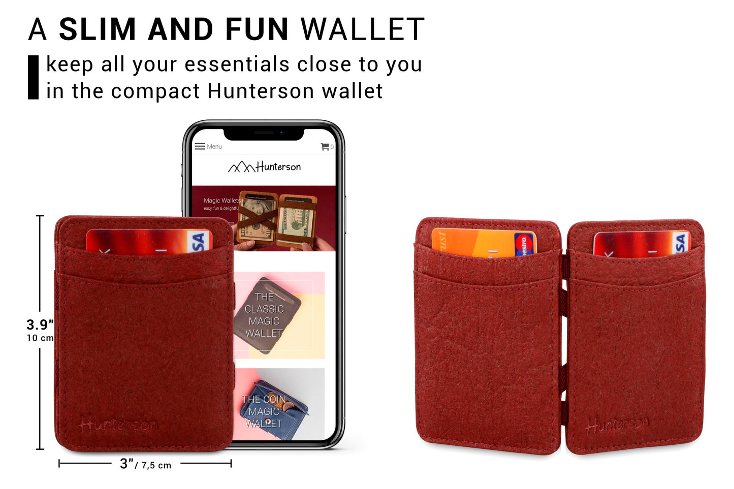Portefeuille Magique RFID Vegan - Hunterson - Mulberry