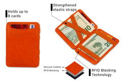Portefeuille Magique RFID Cuir - Hunterson - Orange