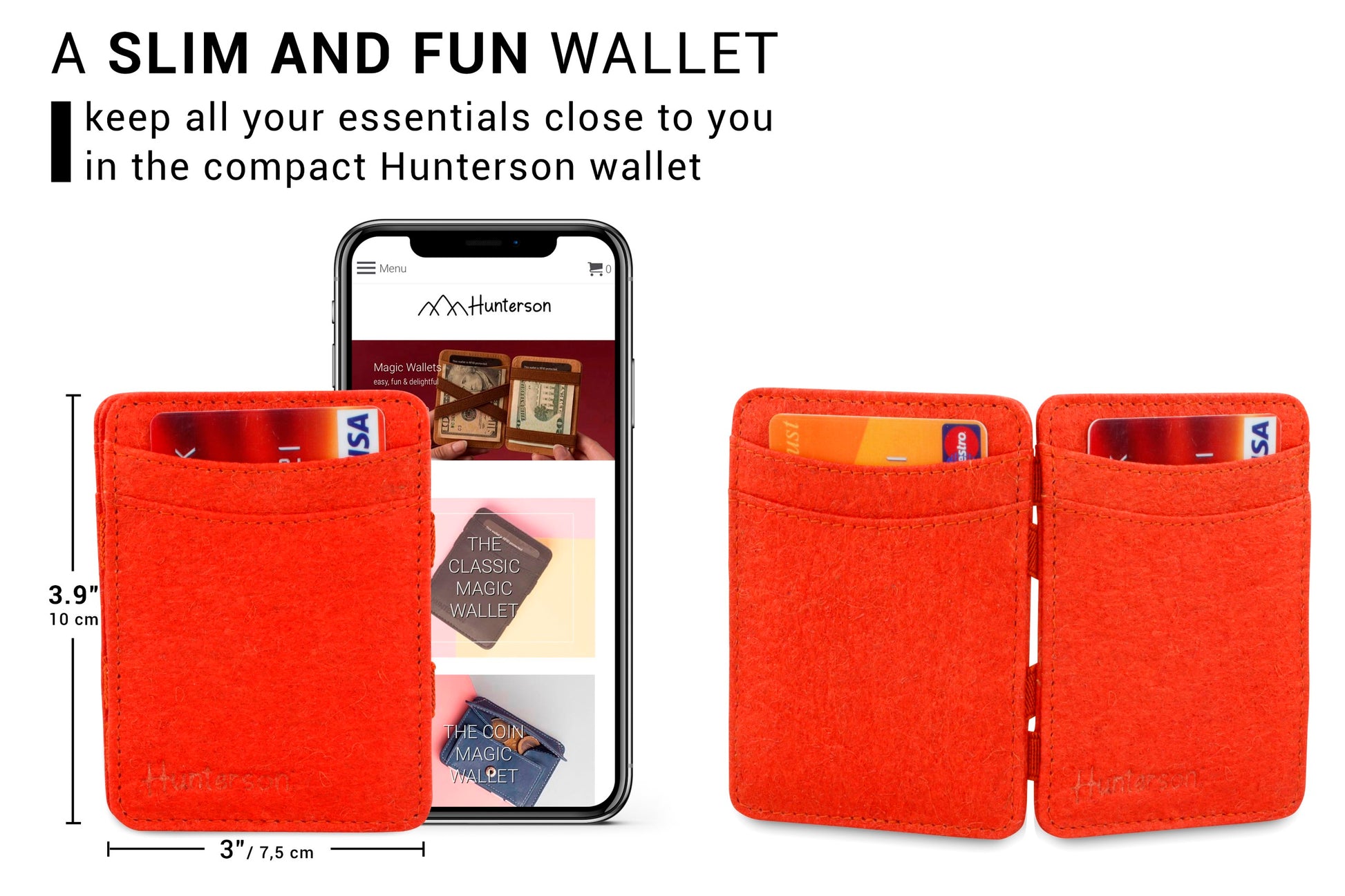 Portefeuille Magique RFID Vegan - Hunterson - Paprika