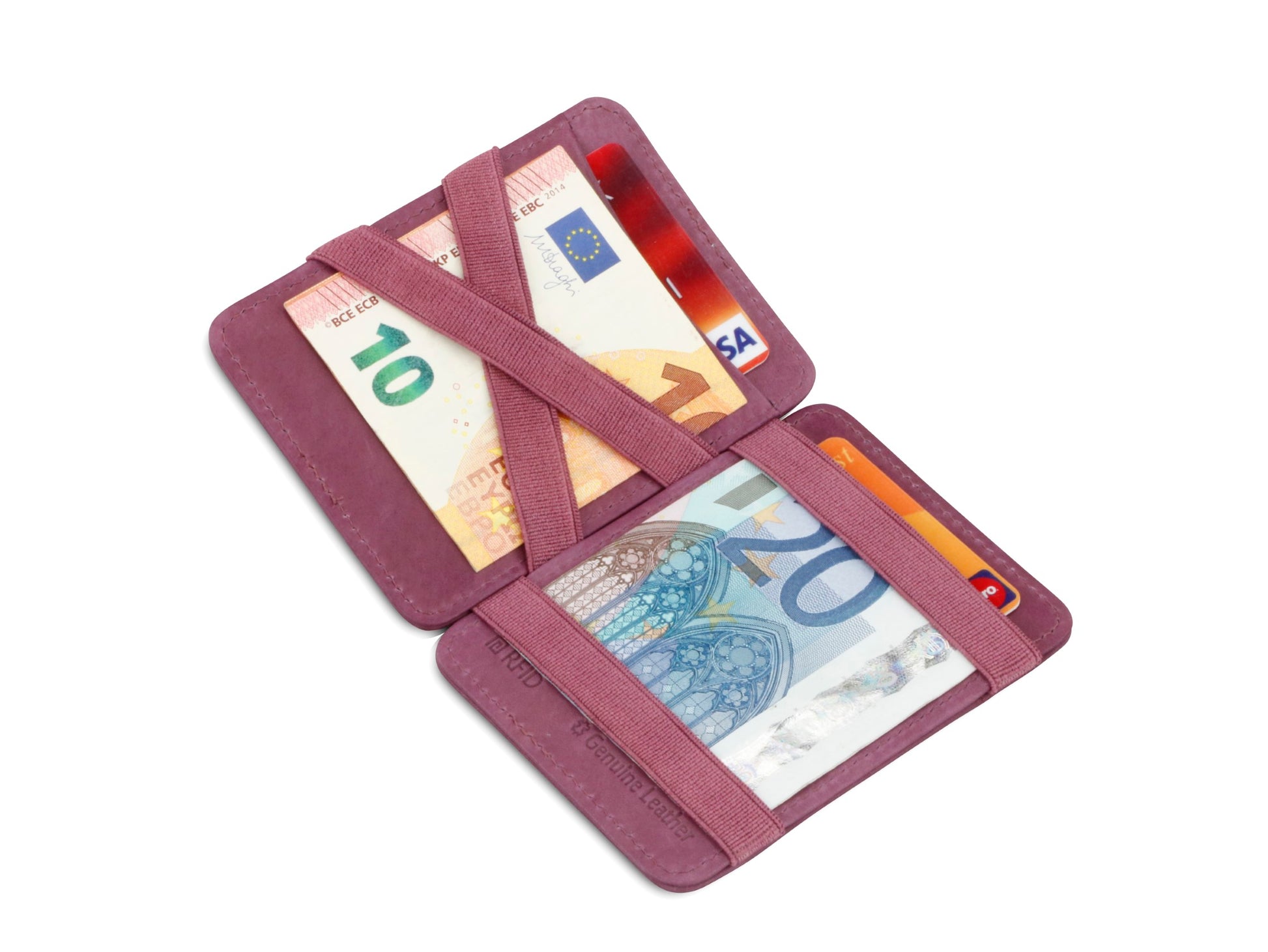 Portefeuille Magique RFID Cuir - Hunterson - Pourpre