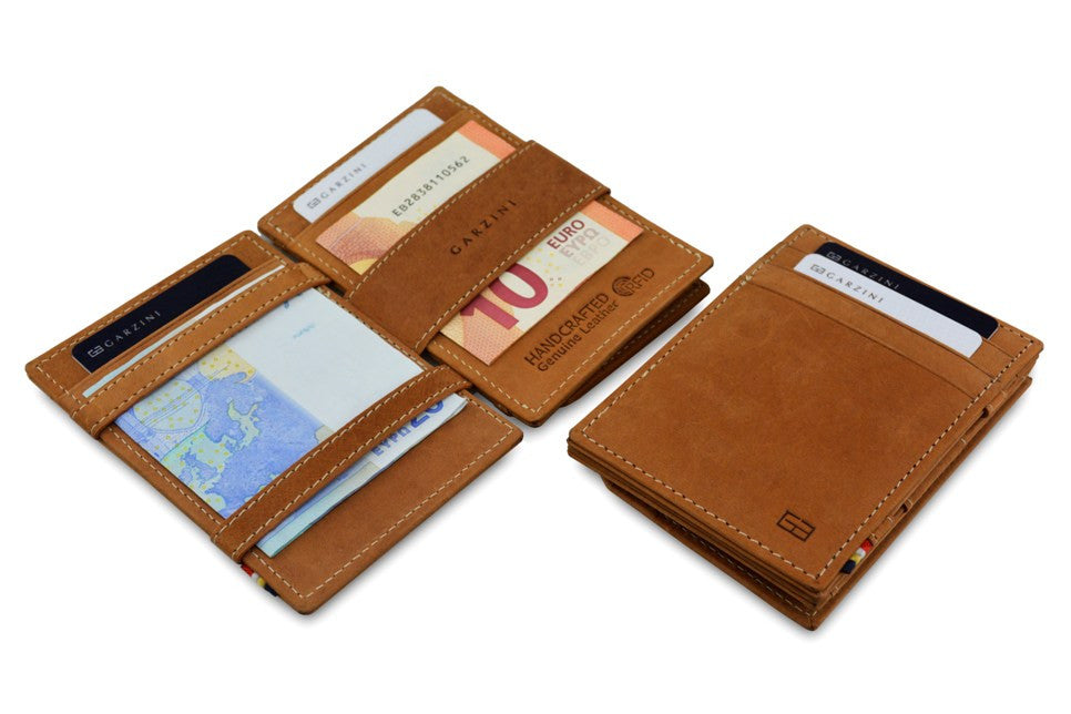 Porte-monnaie Magique RFID Cuir - Garzini - Cognac