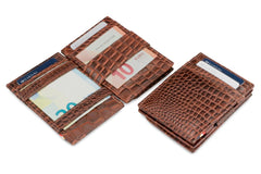 Porte-monnaie Magique RFID Cuir Croco - Garzini - Brun - 4