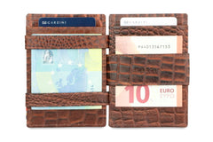 Porte-monnaie Magique RFID Cuir Croco - Garzini - Brun - 6