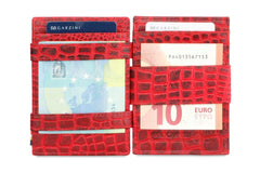 Porte-monnaie Magique RFID Cuir Croco - Garzini - Rouge - 6