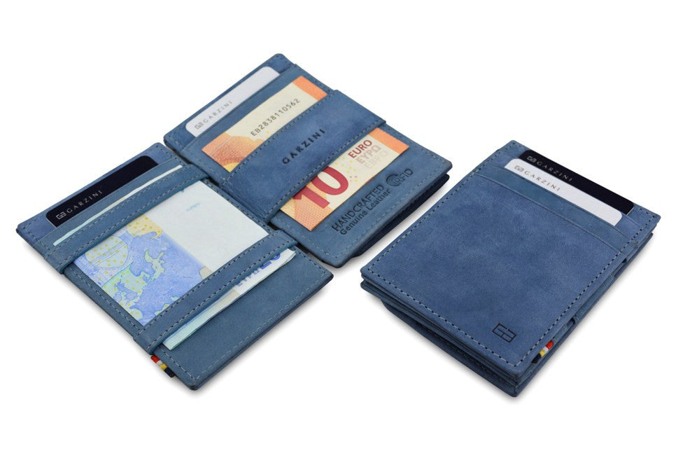 Porte-monnaie Magique RFID Cuir - Garzini - Bleu