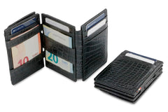 Porte-monnaie Magique RFID Cuir Croco Plus - Garzini - Noir - 6