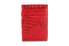 Porte-monnaie Magique RFID Cuir Croco Plus - Garzini - Rouge - 2