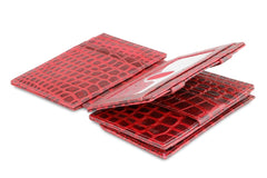 Porte-monnaie Magique RFID Cuir Croco Plus - Garzini - Rouge - 3