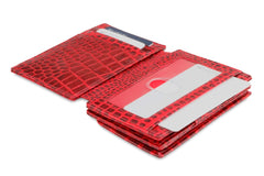 Porte-monnaie Magique RFID Cuir Croco Plus - Garzini - Rouge - 4