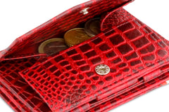 Porte-monnaie Magique RFID Cuir Croco Plus - Garzini - Rouge - 5