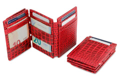 Porte-monnaie Magique RFID Cuir Croco Plus - Garzini - Rouge - 6