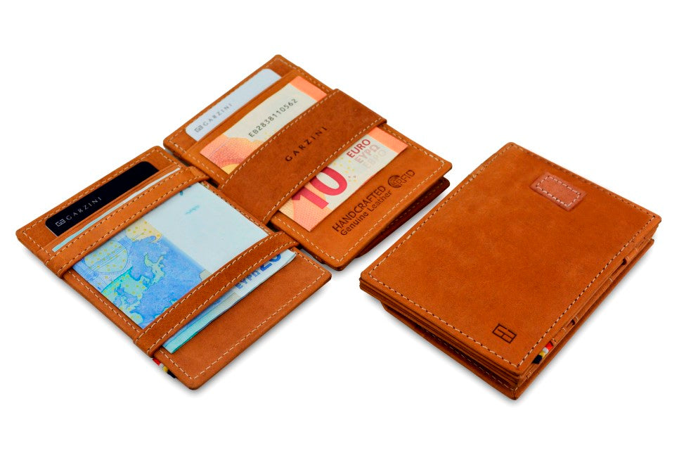 Porte-monnaie Magique RFID Cuir Pochette Carte Vintage - Garzini - Cognac - 4