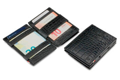 Porte-monnaie Magique RFID Cuir Pochette Carte Croco - Garzini - Noir - 4