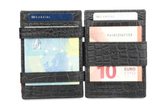 Porte-monnaie Magique RFID Cuir Pochette Carte Croco - Garzini - Noir - 6