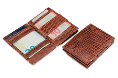 Porte-monnaie Magique RFID Cuir Pochette Carte Croco - Garzini - Brun - 4