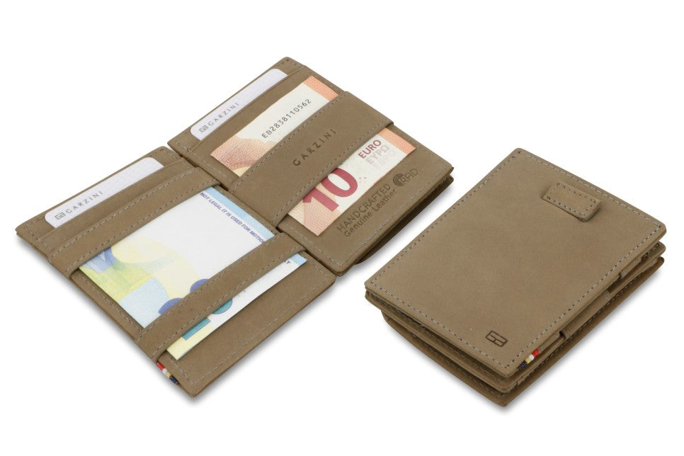 Porte-monnaie Magique RFID Cuir Pochette Carte Vintage - Garzini - Gris - 4