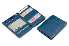 Porte-monnaie Magique RFID Cuir Pochette Carte Nappa - Garzini - Bleu - 4