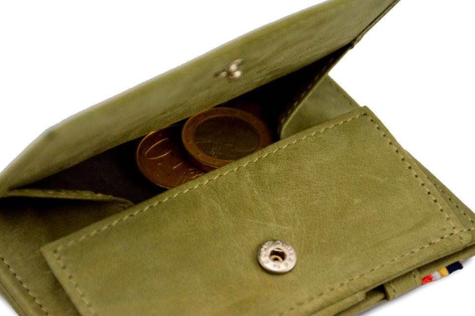 Porte-monnaie Magique RFID Cuir Pochette Carte Vintage - Garzini - Vert - 5