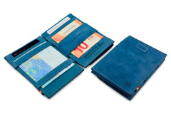 Porte-monnaie Magique RFID Cuir Pochette Carte Vintage - Garzini - Bleu - 4