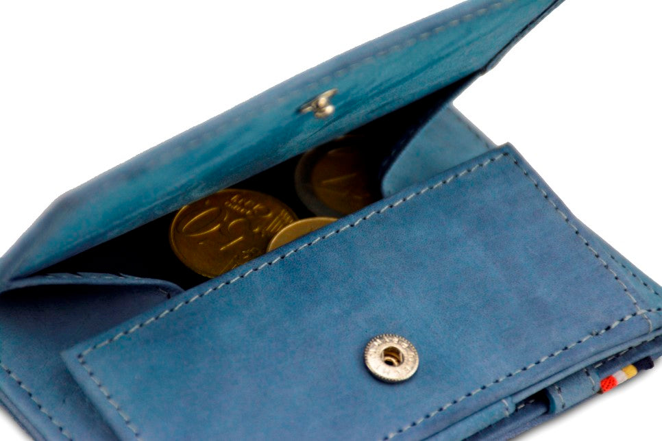 Porte-monnaie Magique RFID Cuir Pochette Carte Vintage - Garzini - Bleu - 5