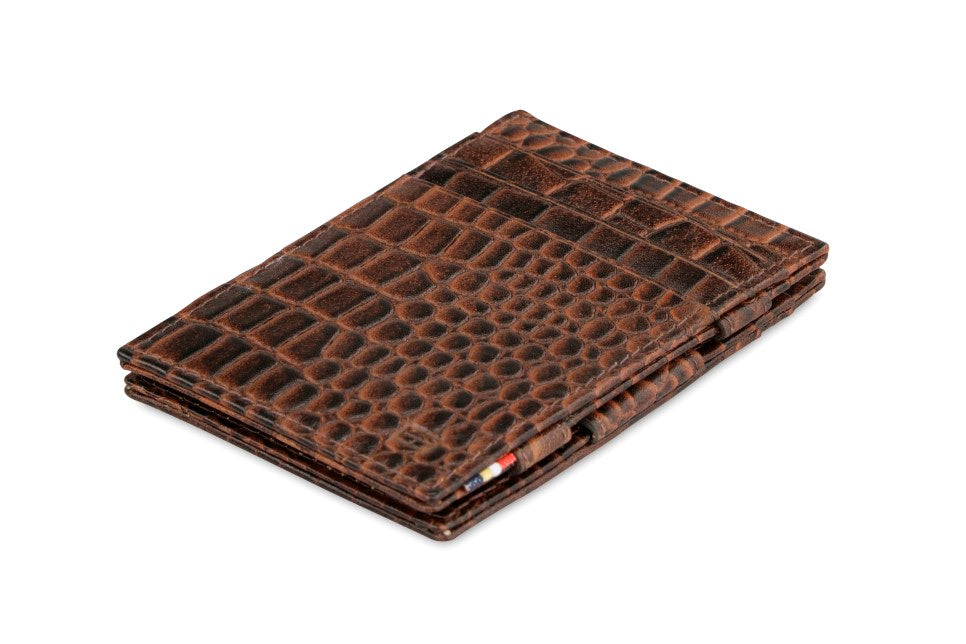 Portefeuille Magique RFID Cuir Croco - Garzini - Brun - 1