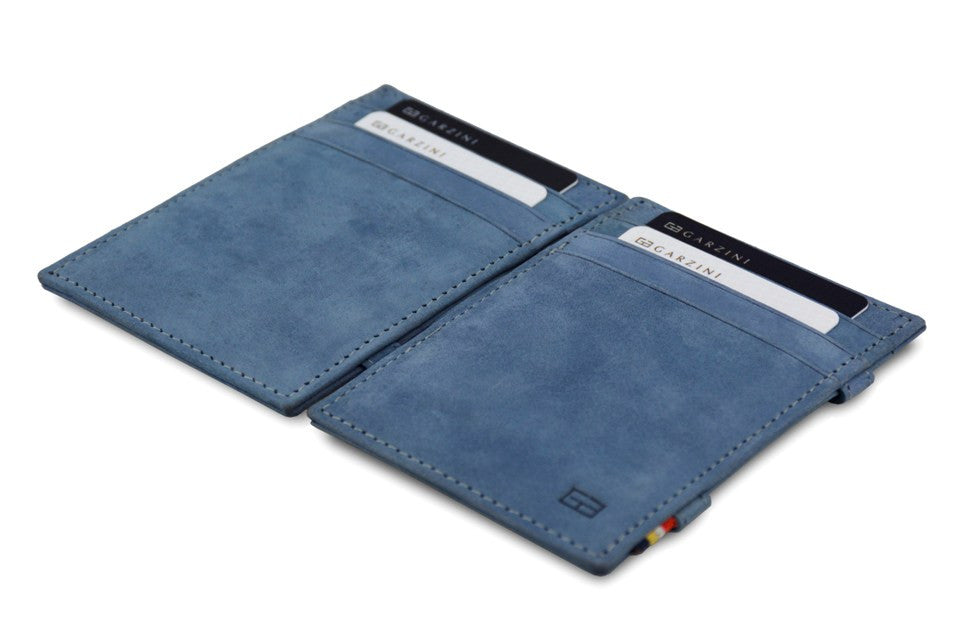 Portefeuille Magique RFID Cuir - Garzini - Bleu