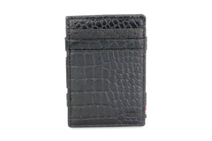 Portefeuille Magique RFID Cuir Fenêtre Croco - Garzini - Noir - 2