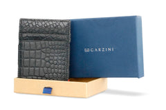 Portefeuille Magique RFID Cuir Fenêtre Croco - Garzini - Noir - 7