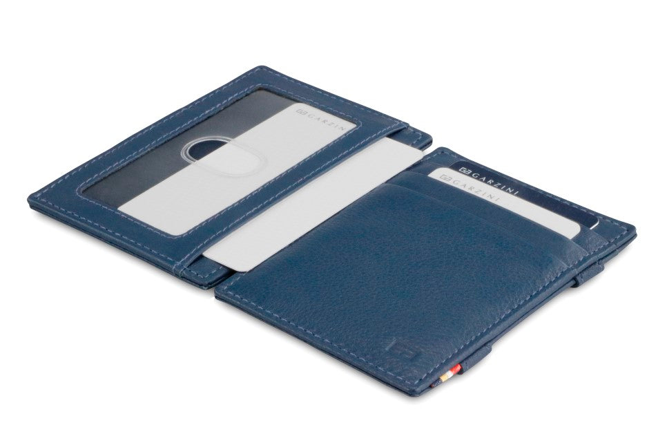 Portefeuille Magique RFID Cuir Fenêtre Nappa - Garzini - Bleu - 4