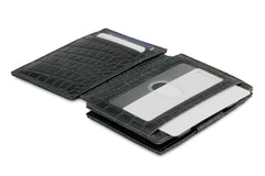 Portefeuille Magique RFID Cuir Croco Plus - Garzini - Noir - 4