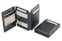 Portefeuille Magique RFID Cuir Croco Plus - Garzini - Noir - 5
