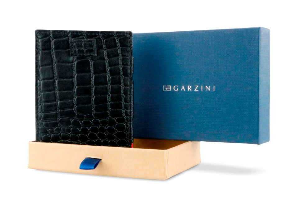 Portefeuille Magique RFID Cuir Pochettes Cartes Croco - Garzini - Noir - 9