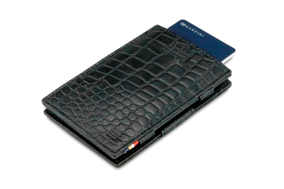 Portefeuille Magique RFID Cuir Pochettes Cartes Croco - Garzini - Noir - 7