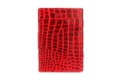 Portefeuille Magique RFID Cuir Pochettes Cartes Croco - Garzini - Rouge - 2