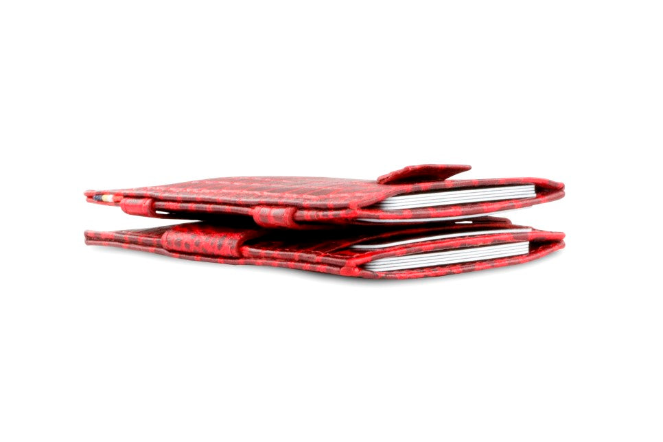 Portefeuille Magique RFID Cuir Pochettes Cartes Croco - Garzini - Rouge - 6