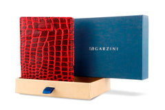 Portefeuille Magique RFID Cuir Pochettes Cartes Croco - Garzini - Rouge - 8