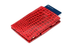 Portefeuille Magique RFID Cuir Pochettes Cartes Croco - Garzini - Rouge - 7