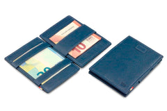 Portefeuille Magique RFID Cuir Pochettes Cartes Nappa - Garzini - Bleu - 5