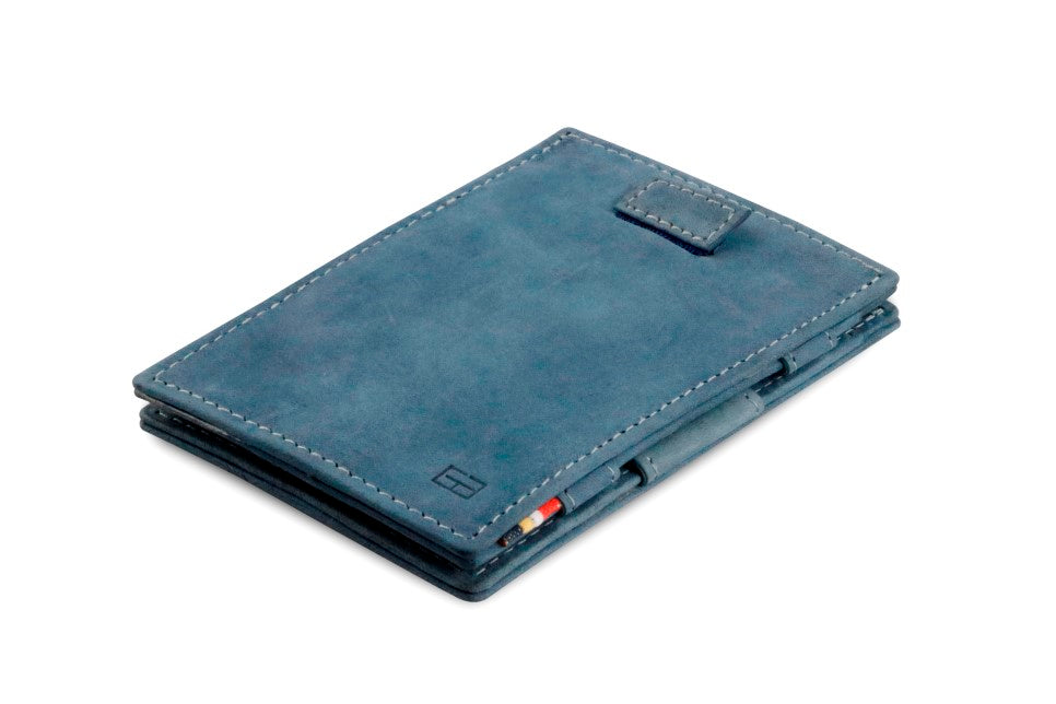 Portefeuille Magique RFID Cuir Pochettes Cartes Vintage - Garzini - Bleu - 1