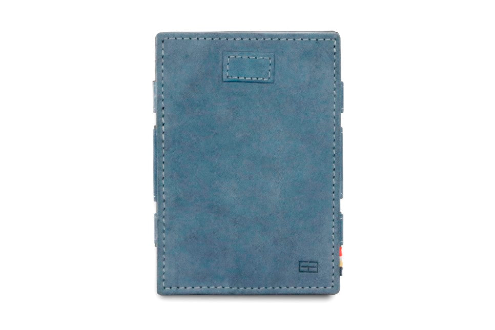 Portefeuille Magique RFID Cuir Pochettes Cartes Vintage - Garzini - Bleu - 2