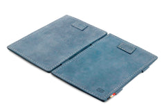 Portefeuille Magique RFID Cuir Pochettes Cartes Vintage - Garzini - Bleu - 4