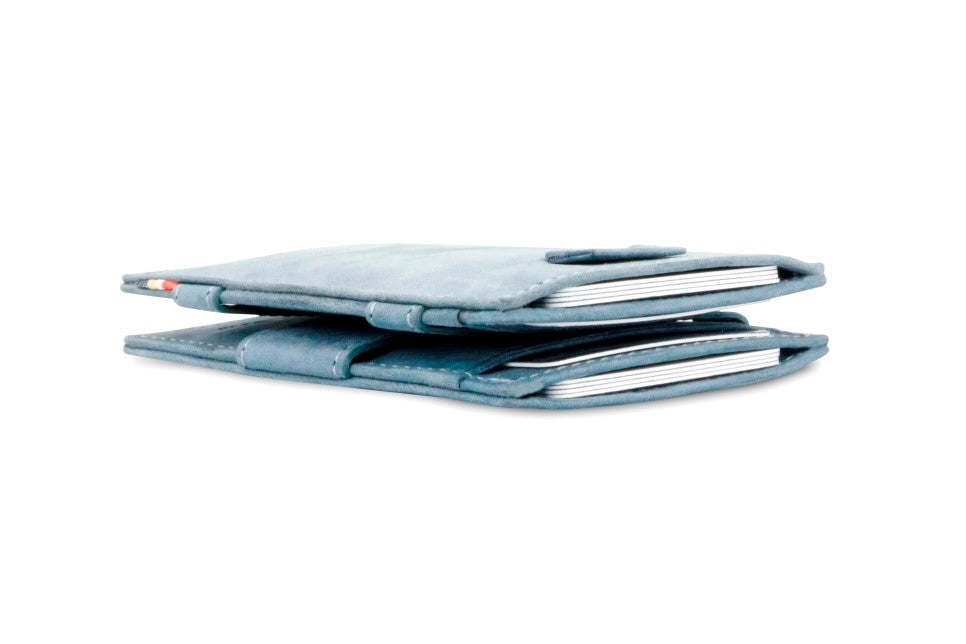 Portefeuille Magique RFID Cuir Pochettes Cartes Vintage - Garzini - Bleu - 6