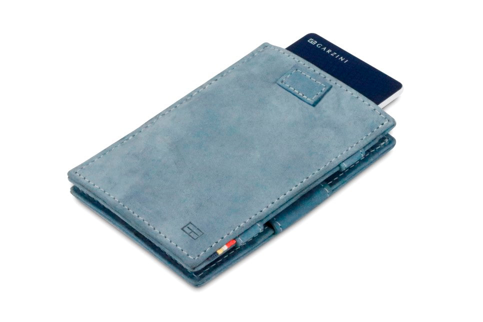 Portefeuille Magique RFID Cuir Pochettes Cartes Vintage - Garzini - Bleu - 7